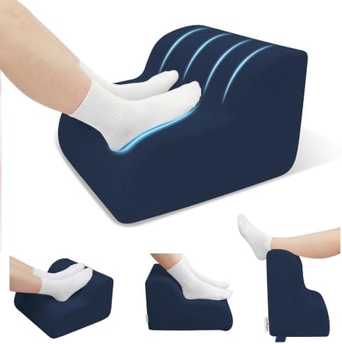 Foot Rest for Under Desk at Work,2-Tier Footrest with Handle Navy