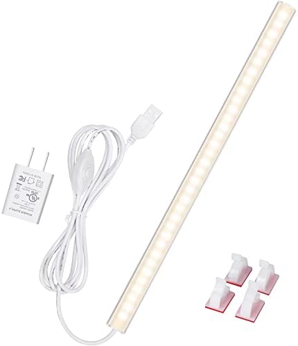 Under Cabinet Lights, 12 Inch Dimmable LED Under Cabinet Lighting, Natural White 4000K, Slim Under-Counter Light Fixtures with Memory Function, Under Counter Lights for Kitchen, Desk Light Bar
