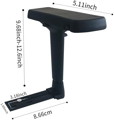 Height Adjustable Chair Armrest Pair, Gaming Boss Chair Arms Set Replacement,Black (4D)