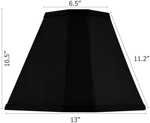 GO&SO Black Lamp Shades Set of 2,6.5" x 13" x 10.5",Fabric Bell Lampshade