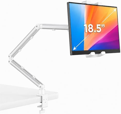 Portable Monitor Stand 15.6", Heavy Duty Tablet Arm Mount with Desk Clamp