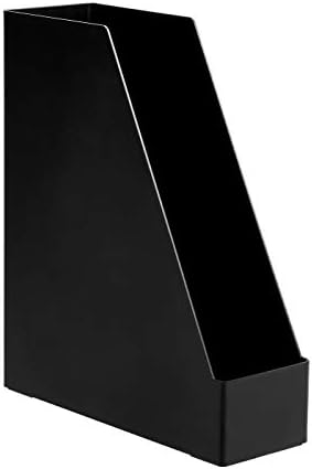Amazon Basics Plastic Desk Organizer Magazine Rack and File Holder, Black, 4-Pack