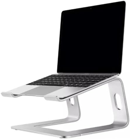 jojofuny Aluminum Laptop Cooling Stand Ventilated Riser for Home Office Use Lightweight Portable Design with Non-Slip Pads Compatible with Laptops