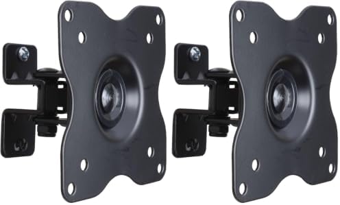 VideoSecu ML411B Adjustable Tilt Swivel Rotation TV Wall Mount Bracket for 19" to 42" LCD LED TV and Monitor (Max 44 lbs, VESA 100/75) Black 1FF (Pack of 2)