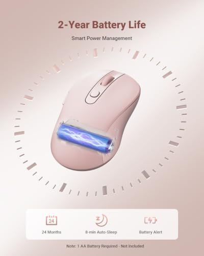 wegear USB Wireless Mouse for Laptop PC Mac, 2.4GHz Cordless Mouse-Pink