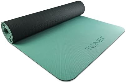 TONE Fitness 1/4" Yoga Mat, Non-Slip Exercise & Pilates Mat with Strap
