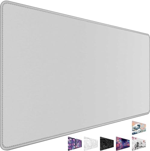 Large Mouse Pad Desk Mat Large Office Desk Pad with Stitched Edges, Gray