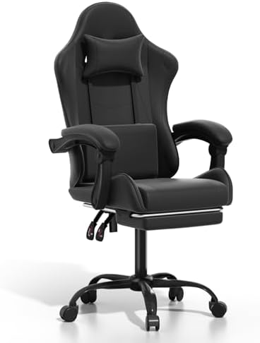 Gaming Chair, Racing Style Computer Gamer Chair, Black
