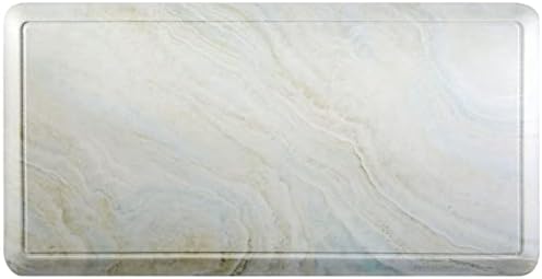 Home Dynamix Cat Cora Printed Embossed Gentle Step Marble Kitchen Mat, Grey/Blue, 19.6" x 39.3"