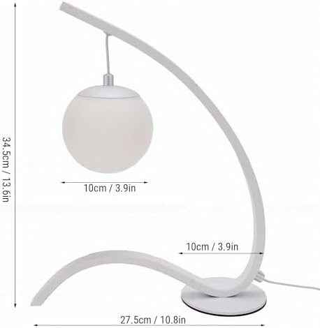 Luocute LED Bedside Lamp, 3 Brightness Levels 3 Color Temperatures Eye Caring Anti Glare Creative Desk Lamp with Iron PVC Construction, for Home Hotel Bedroom Study (White)