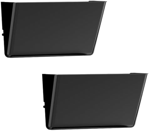 Gawerk Clear Acrylic Single Pocket, Plastic Hanging Wall Mount File Holder for Office Home (Black, 2 Pack)