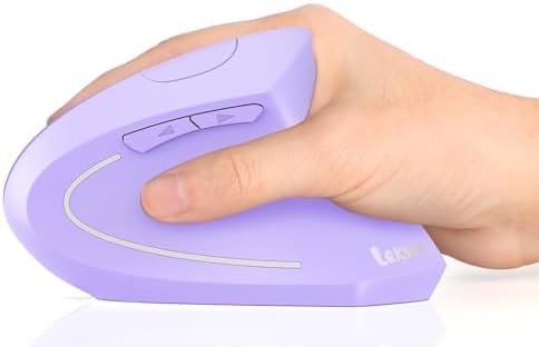 Lekvey Ergonomic Mouse, Rechargeable Wireless Vertical Mouse, Light Purple