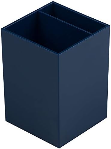 JAM PAPER Plastic Pen Holder - Navy Blue - Desktop Pencil Cup Sold Individually