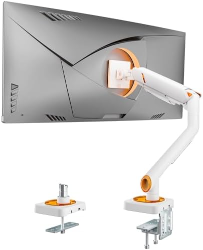 ARES WING 17-49 Inch Monitor Arm Ultrawide Single Monitor Mount, White