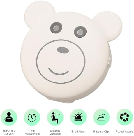 Posture Reminder Clip On Smart Posture Reminder for Kids Reading Distance Monitoring Intelligent Posture Alarm Trainer (White)