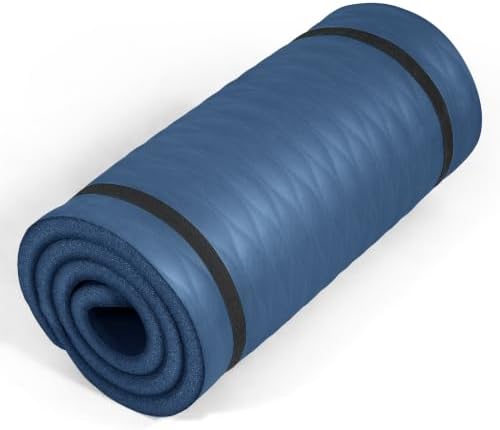 Tone Fitness 1" Extra Thick Yoga Mat, Exercise & Pilates Mat with Strap