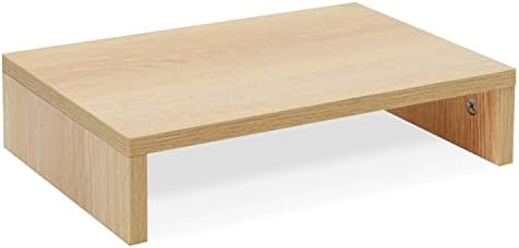 TEAMIX Wood Monitor Stand Riser for Desk - 14.2 inch, Small Laptop Stand