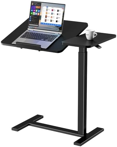 DUMOS Standing Desk with Wheels, Rolling Desk, Laptop Table