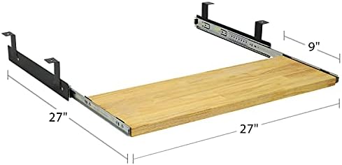 BenchPro Keyboard Tray Hardwood Butcher Block, Lacquered, 9" D x 27" L