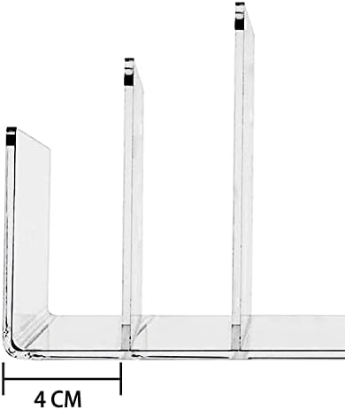Acrylic File Organizer, 4Sections Clear Desk Organizer for Home Office, Desktop File Folder, Acrylic Mail Organizer Countertop for Notebook, Document and Paper, Clear File Holder,1Pcs