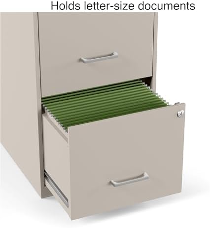 Staples Vertical File Cabinet, Letter/Legal, 2-Drawer, Locking, Putty