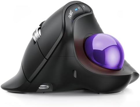 Nulea Wireless Ergonomic Vertical Trackball Mouse Thumb Control
