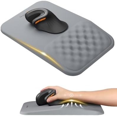 ProtoArc MP50 Ergonomic Mouse Pad with Wrist Support, Lycra Surface, Gray