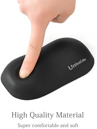 UnivoColors Design-Wave Wrist Rest, Artificial Sheepskin+Memory Foam+Ergonomic+Anti-Slip Gel, Resilience Support during Work and Gaming,Mouse Accessory,Tangerine
