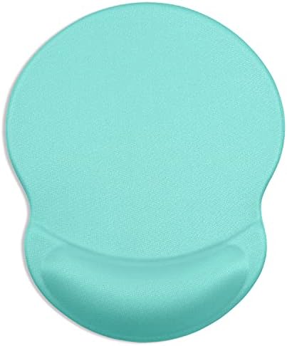 ITNRSIIET Ergonomic Mouse Pad with Gel Wrist Support Small Wrist Rest Smooth Surface Non-Slip PU Base Comfortable Office Supplies Pain Relief, 8.7 x 7.2 inches, Green