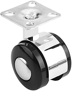 8pcs Swivel Caster Wheels Alloy Plate Mounted Caster Wheel for Office Chair 1.57inch Black Silver