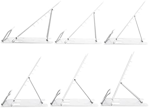 Honagu Book Stand Metal Desk Book Holder, Book Holders for Reading Hands Free, Adjustable Cookbook Documents Holder, Portable Bookstand for Music Books, Textbook, Recipe, Tablet, Ipad (White)