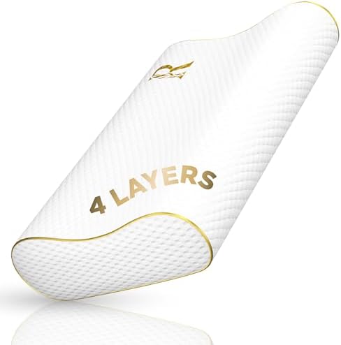 Royal Therapy 4-Layer King, Contour Pillow, Side Sleeper Pillow, Orthopedic, Neck Support, Neck Pain, Side Sleepers, CertiPUR-US