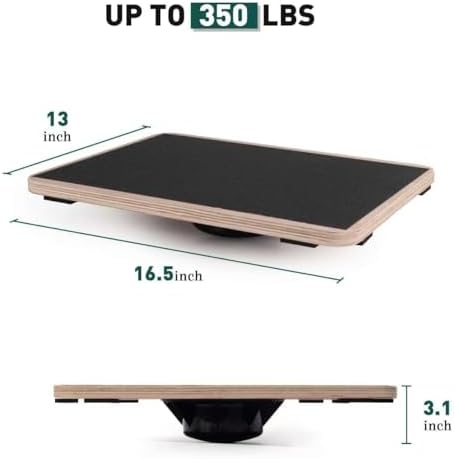 Balance Board Wobble Board for Adults Anti-Slip Balance Board for Physical Therapy Standing Desk Core Strength Wooden Balance Board Rocker Board