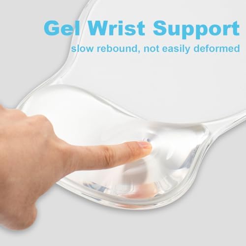 Gel Mouse Pad with Wrist Rest Ergonomic Clear Mousepad Support Pain Relief
