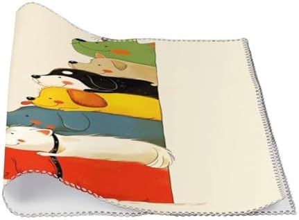 Stacked Dogs Colorful Washable Placemats Set of 4, Durable Heat Resistant Table Mats 17.7 X 11.8 Inch for Dining Table Kitchen Decor Indoor Use