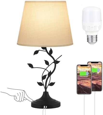 Kakanuo Touch Lamps for Nightstand, Bedside Lamp for Bedroom, Rustic Lamp
