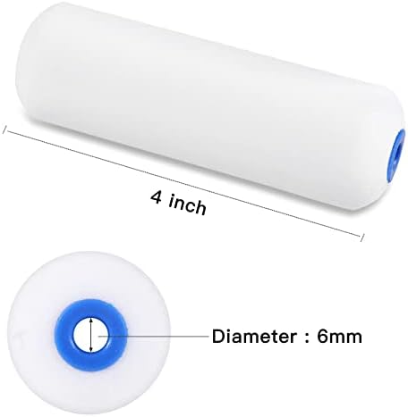 Mister Rui Foam Paint Roller, 50 Pack, 4 Inch Small Paint Roller