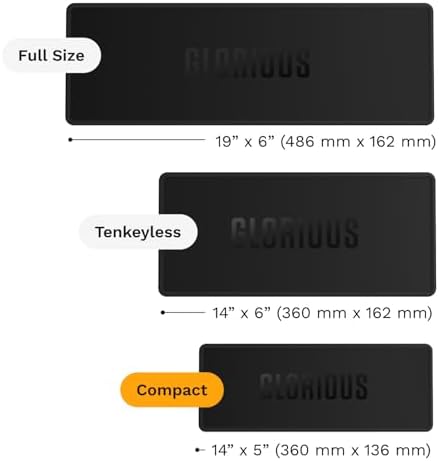 GLORIOUS Gaming Sound Dampening Keyboard Mat - Stitched Edges, Absorbs Keyboard Sounds & Vibrations, Machine Washable, Non-Slip Base, Fits Most Compact Keybaords - Black