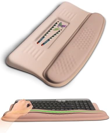 Ergonomic Wave Wrist Rest with Keyboard Stand, Cushioned Palm Rest, Comfortable Integrated Memory Foam for Natural Typing and Relieve Wrist Pain, Gradient Sand Color