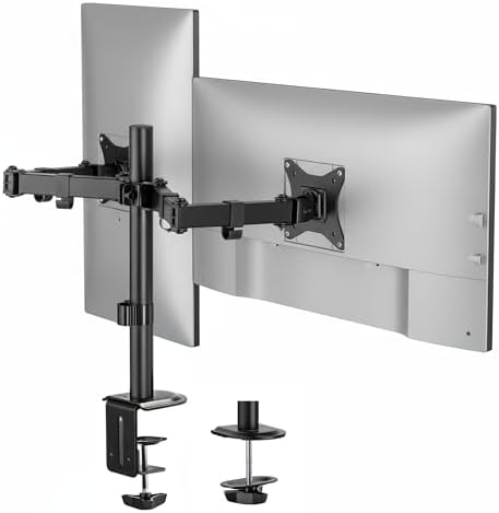 Mount-It Dual Monitor Arm, Heavy Duty Desk Mount for 2 Screens 13-32 in