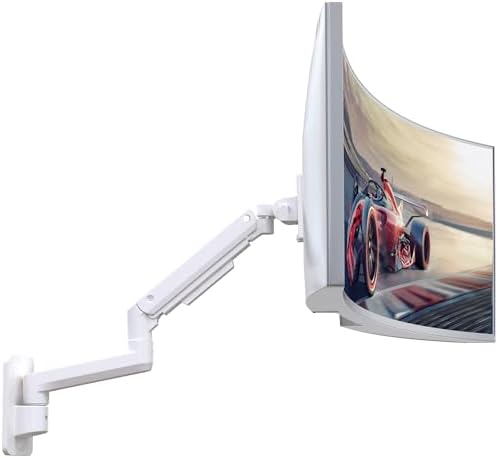 Heavy-Duty Monitor Wall Mount for 17-49" Ultrawide Screens, White