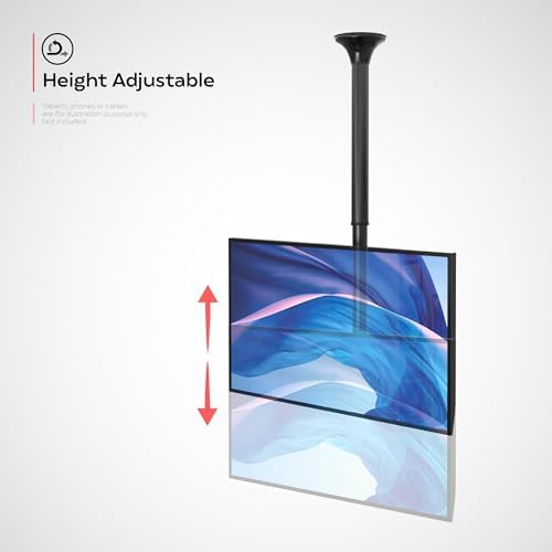 Ceiling Monitor Mount – CTA Height-Adjustable Ceiling Mount for Monitors and TVs up to 44 Lbs. (ADD-HACMMT)