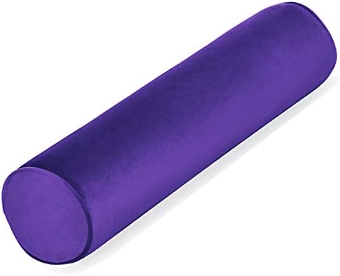 Tinbolunce Memory Foam Round Neck Pillow for Sleeping, Neck Pain Relief, Side Back Stomach Sleeper, Car or Office Chair Sofa,Cervical Bolster Length 24" x 6" Diameter (Purple)