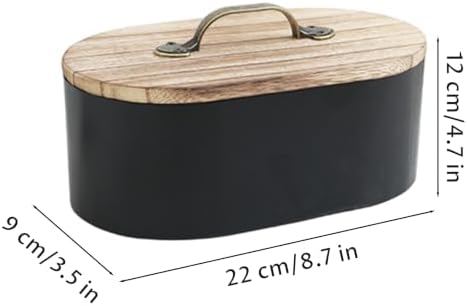 Tampon Organizer Dust Proof Oval Wooden Box with Lid, Natural Storage Container for Bathroom Desk Black Tampon Organizer, Wooden Storage Box with Lid, Dust Proof Bathroom Container, Feminine Product