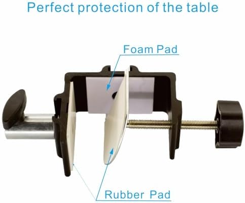 Replacement Heavy Duty C Clamp for 1/2” Base Magnifying Lamp,Desk Lamp,Swing Arm Lamp,Phone I pad Mount,Tablet Mic Holder,Table Mount Clamp for Microphone Stand Mic Boom Arm (G1 BLACK)