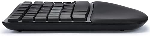 KINESIS mWave Quiet Ergonomic Keyboard for PC (Black) | Quiet Mechanical Switches | Bluetooth & USB | Programmable | Backlit | Windows Modifiers & Hotkeys
