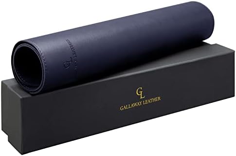 Gallaway Leather Desk Mat - Office Writing Desk Pad, Medium 24" x 14" Navy Blue, Gift Ready Elegant Computer Desk Cover Protector