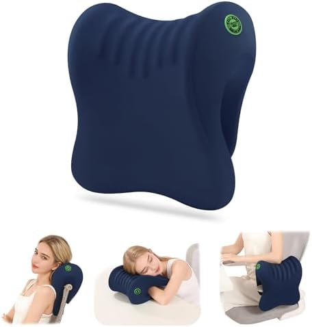 Ergonomic Office Chair Headrest, Adjustable Neck Support Pillow with Removable Washable Cover, Universal Head Rest Attachment for Office Chairs, Wheelchairs, Desk Chair Napping (Navy Blue)