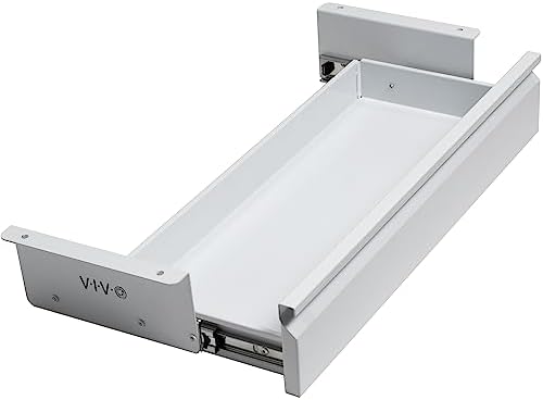 VIVO White 22 x 9 inch Under Desk Slide Out Drawer, DESK-AC03A-22W