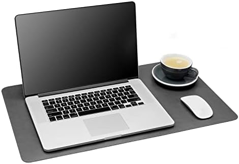 Gallaway Leather Desk Mat,Desk Writing Pad - Office Desk Pad, Medium 24" x 14" Gray, Desk Mats on Top of Desks, Gift Ready Elegant Computer Desk Mat Desk Cover Desk Pad Protector PU Leather